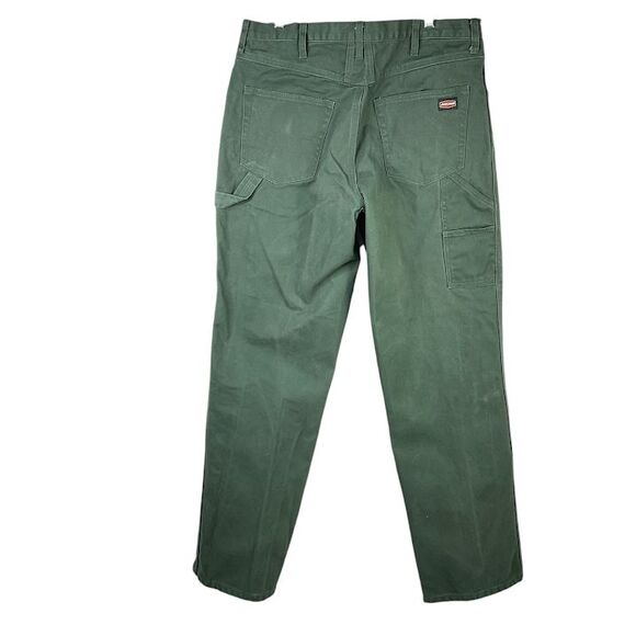 Jesse James Jeans Mens Ss 36x34 Green Utility Carpenter Work Fit 12 Ounce Canvas - Picture 2 of 7